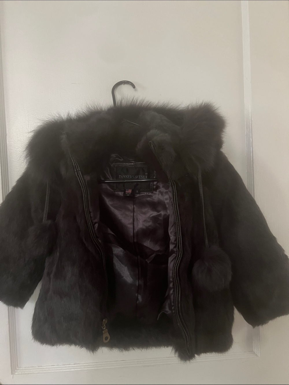 Tanners Avenue kids Black Fur Hooded Jacket